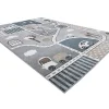 RugsX Kindervloerkleed-Tapijt Fun Strade Voor Kinderen, Straat, Stad Van Grijs 160X220 Cm