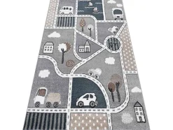 RugsX Kindervloerkleed-Tapijt Fun Strade Voor Kinderen, Straat, Stad Van Grijs 160X220 Cm