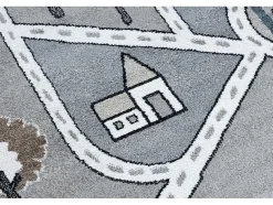 RugsX Kindervloerkleed-Tapijt Fun Strade Voor Kinderen, Straat, Stad Van Grijs 180X270 Cm