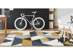 OZAIA Tapijt Scandinavisch-Tapijt Geometrisch Scandinavische Stijl Geomie - Polypropyleen - 160 X 230 Cm - Geel, Grijs En Blauw