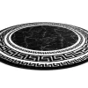 RugsX Tapijt Rond-Tapijt Gloss Wiel Modern 2813 87 Stijlvol, Frame, Grieks Zwart Cercle 150 Cm