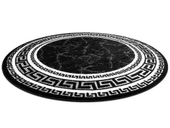 RugsX Tapijt Rond-Tapijt Gloss Wiel Modern 2813 87 Stijlvol, Frame, Grieks Zwart Cercle 150 Cm