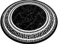 RugsX Tapijt Rond-Tapijt Gloss Wiel Modern 2813 87 Stijlvol, Frame, Grieks Zwart Cercle 150 Cm