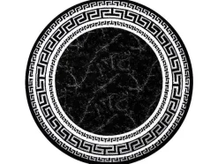 RugsX Tapijt Rond-Tapijt Gloss Wiel Modern 2813 87 Stijlvol, Frame, Grieks Zwart Cercle 150 Cm