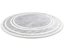 RugsX Tapijt Rond-Tapijt Gloss Wiel Modern 2813 27 Stijlvol, Frame, Grieks Grijs Cercle 200 Cm