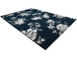 RugsX Groot Tapijt-Tapijt Gnab 60642734 Bloemen , Rozekleuringe Blauw / Wit 140X200 Cm