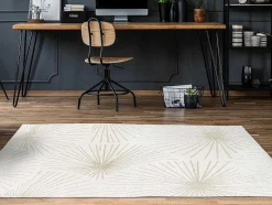 OZAIA Klein Tapijt-Tapijt Met Afwerking In Goudkleurig Lurex Livno - 120 X 170 Cm - Beige