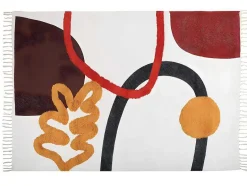 OZAIA Woonkamertapijt-Tapijt Met Relief - Bedrukt Katoen - 120 X 170 Cm - Multikleuren - Palmas