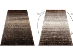 RugsX Tapijt Hoogpolig-Tapijt Shaggy Flim 007-B3 Modern, Strips - Structureel, Bruin 80X150 Cm