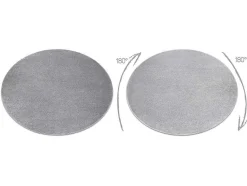 RugsX Tapijt Rond-Tapijt Softy Cirkel Uniform, Enkele Kleur Grijs Cercle 200 Cm