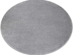 RugsX Tapijt Rond-Tapijt Softy Cirkel Uniform, Enkele Kleur Grijs Cercle 200 Cm