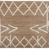 OZAIA Woonkamertapijt-Tapijt Van Handgeweven Jute En Katoen - 160 X 230 Cm - Naturelkleurig En Wit - Garland