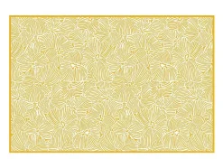 OZAIA Tapijt Van Vinyl-Tapijt Van Vinyl Met Bloemmotieven - 120 X 180 Cm - Geel En Wit - Capucina