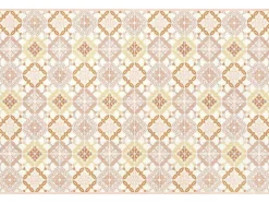 OZAIA Woonkamertapijt-Tapijt Van Vinyl Met Cementtegeleffect - 120 X 180 Cm - Oranje En Roze - Eloza