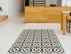 OZAIA Tapijt Van Vinyl-Tapijt Van Vinyl Met Mozaiekeffect - 120 X 180 - Zwart En Wit - Splita