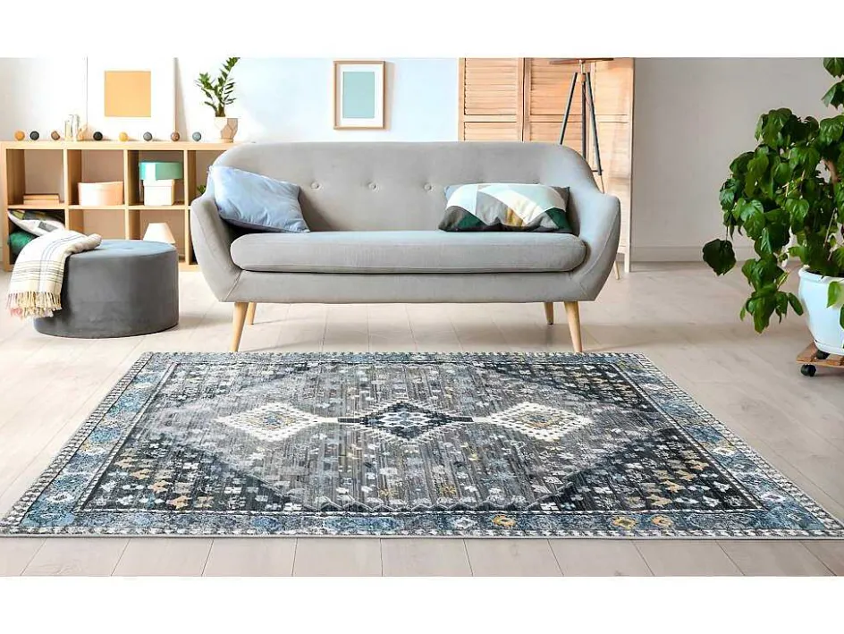 OZAIA Groot Tapijt-Tapijt Vintage Orientaalse Stijl Clossy - Polypropyleen - 160 X 230 Cm - Grijs