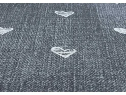 RugsX Kindervloerkleed-Tapijt Voor Kinderen Hearts Jeans, Gewreven Harten, Kinderen - Grijsk 100X150 Cm