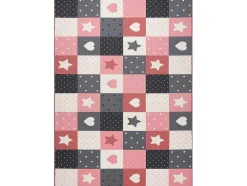 RugsX Kindervloerkleed-Tapijt Voor Kinderen Stars Sterren, Sterretje , Rozekleuring / Grijs 100X300 Cm