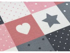 RugsX Kindervloerkleed-Tapijt Voor Kinderen Stars Sterren, Sterretje , Rozekleuring / Grijs 100X300 Cm