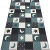 RugsX Kindervloerkleed-Tapijt Voor Kinderen Stars Sterren, Sterretje , Kinderen, Turkoois / 300X450 Cm