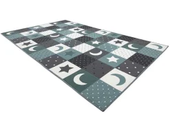 RugsX Kindervloerkleed-Tapijt Voor Kinderen Stars Sterren, Sterretje , Kinderen, Turkoois / 300X450 Cm