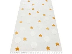 RugsX Kindervloerkleed-Tapijt Yoyo Gd75 Wit / Oranje - Sterren, Cirkels Voor Kinderen, Struct 200X290 Cm
