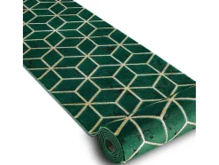 RugsX Gangtapijt-Tapijtloper Emerald Exclusief 1014 Glamour, Stijlvol Kubus Fles Groen 80X550 Cm