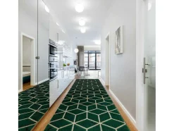 RugsX Gangtapijt-Tapijtloper Emerald Exclusief 1014 Glamour, Stijlvol Kubus Fles Groen 80X280 Cm