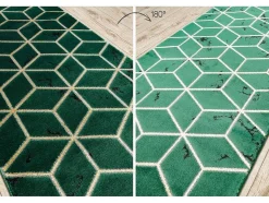 RugsX Gangtapijt-Tapijtloper Emerald Exclusief 1014 Glamour, Stijlvol Kubus Fles Groen 80X280 Cm