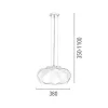EPIKASA Hanglamp-Terra Hanglamp, Chroom, Wit, 38X38X110 Cm,