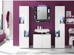 Trendteam Accessoires & Spiegels-Tetisbad Spiegelkast 1 Deur, 5 Open Vakken Grafiet Decor, Spiegelglas.