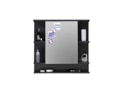Trendteam Accessoires & Spiegels-Tetisbad Spiegelkast 1 Deur, 5 Open Vakken Grafiet Decor, Spiegelglas.