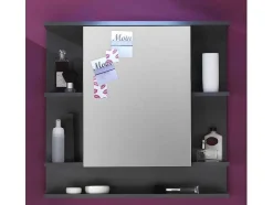 Trendteam Accessoires & Spiegels-Tetisbad Spiegelkast 1 Deur, 5 Open Vakken Grafiet Decor, Spiegelglas.