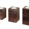 Vente-unique Kandelaar En Kaars-Theelichthouder Mcw-C58 (3 Stuks), Bruin