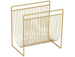 OZAIA Opbergaccessoire-Tijdschrifthouder Met Draadstructuur - L36 X D23 X H33 Cm - Goudkleurig - Poliara