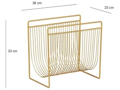 OZAIA Opbergaccessoire-Tijdschrifthouder Met Draadstructuur - L36 X D23 X H33 Cm - Goudkleurig - Poliara