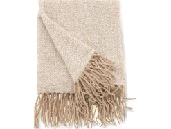 Venture Home Huistextiel-Toby Plaid 170X130Cm Beige, Wit.