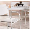 Vente-unique Loungeset-Togo Tuinmeubelset Tafel 100X200Cm Wit, 6 Stoelen Santorini Wit.