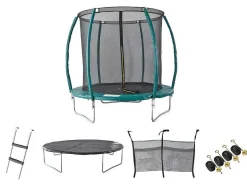 Vente-unique Spel Voor Buiten-Trampoline Met Binnenbeschermingsnet, Ladder, Hoes En Verankeringsset - D.366 Cm - Wallaby