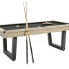 Vente-unique Spel Voor Binnen-Transformeerbare Tafel - Biljart & Pingpong - Licht Naturelkleurig En Zwart - L213,4 X B111,8 X H78,5 Cm - Melian