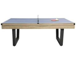 Vente-unique Spel Voor Binnen-Transformeerbare Tafel - Biljart & Pingpong - Licht Naturelkleurig En Zwart - L213,4 X B111,8 X H78,5 Cm - Melian