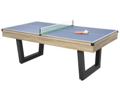 Vente-unique Spel Voor Binnen-Transformeerbare Tafel - Biljart & Pingpong - Licht Naturelkleurig En Zwart - L213,4 X B111,8 X H78,5 Cm - Melian