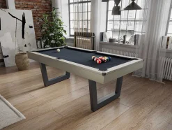 Vente-unique Spel Voor Binnen-Transformeerbare Tafel - Biljart & Pingpong - Licht Naturelkleurig En Zwart - L213,4 X B111,8 X H78,5 Cm - Melian