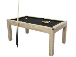 Vente-unique Spel Voor Binnen-Transformeerbare Tafel Biljart & Pingpong - Licht Naturelkleurig - L182 X B102 X H80 Cm - Henk