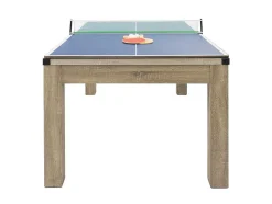 Vente-unique Spel Voor Binnen-Transformeerbare Tafel Biljart & Pingpong - Licht Naturelkleurig - L182 X B102 X H80 Cm - Henk