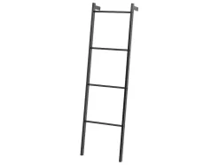 Vente-unique Accessoires & Spiegels-Trapvormige Handdoekhouder Van Zwart Metaal - 4 Stangen - Tarmoli