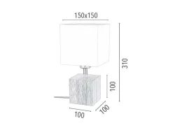 EPIKASA Lamp-Trongo Tafellamp, Eik, Wit, Antraciet, 15X15X31 Cm,
