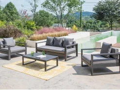 MYLIA Loungeset-Tuin Salontafel Molokai Van Aluminium - Antraciet