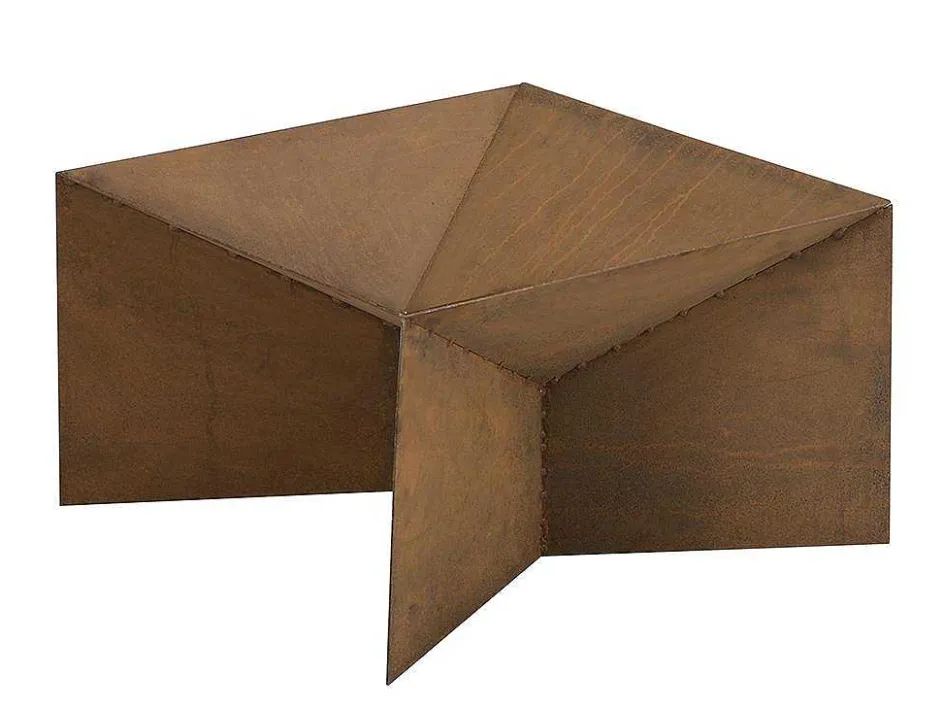 Vente-unique Buitenkeuken-Tuin Vuurkorf In Cortenstaal - L. 50 X P. 50 X H. 30 Cm - Vierkant - Morogoro