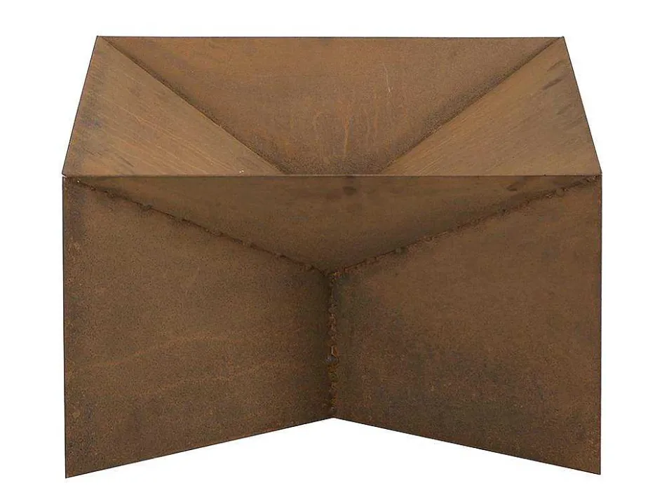 Vente-unique Buitenkeuken-Tuin Vuurkorf In Cortenstaal - L. 50 X P. 50 X H. 30 Cm - Vierkant - Morogoro